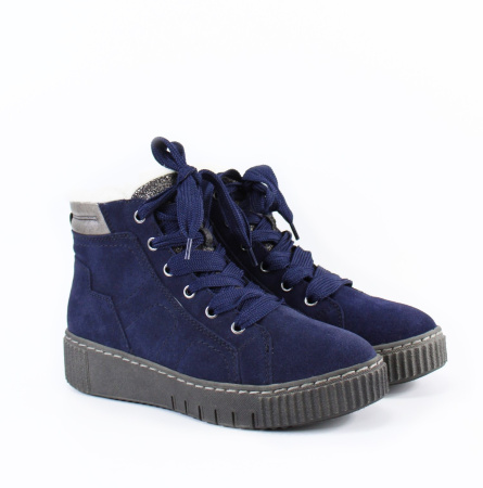 Ботинки синие на высокой подошве TAMARIS